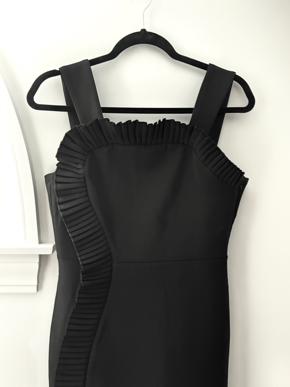 The Kooples Black Ruffle Mini Dress 2 US Size Medium Edgy Chic Party Cocktail - Picture 8 of 12